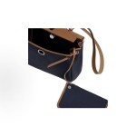 HERMES Herbag Zip 31 Silver buckle Crossbody bag 31 Unisex Couple Style Navy Blue and Brown